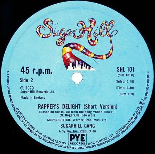 THE SUGARHILL GANG Rapper s Delight Vinyl Record 12 Inch Sugar Hill 1979